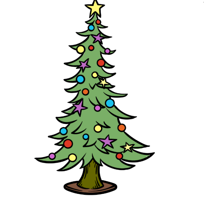 How To Draw A Cartoon Christmas Tree